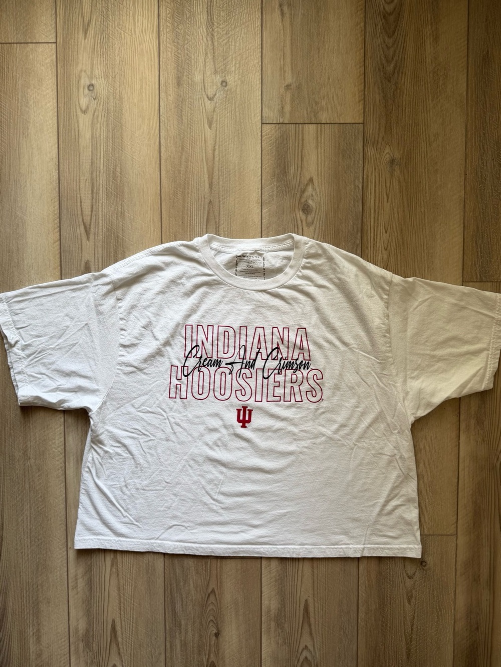 Gameday Couture X Social House Women’s Indiana University Cropped White Tee XXL